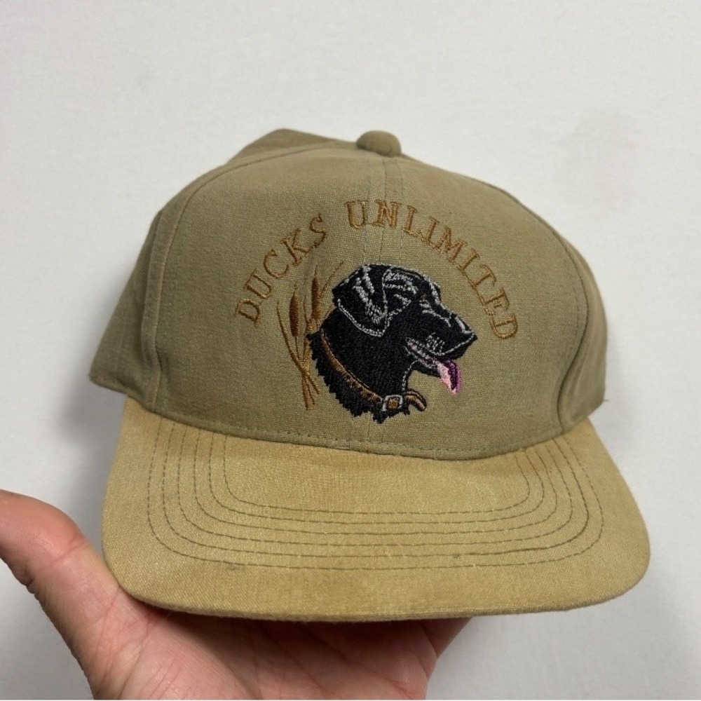 Ducks Unlimited Mens Tan Baseball Cap Cotton Embroidered Hunting Hat RN 65281